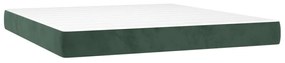 347851 vidaXL Saltea de pat cu arcuri, verde închis, 180x200x20 cm, catifea