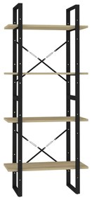 806440 vidaXL Bibliotecă cu 4 rafturi, stejar sonoma, 60x30x140 cm, PAL