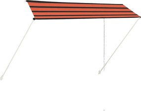 vidaXL Copertină retractabilă, portocaliu și maro, 350 x 150 cm