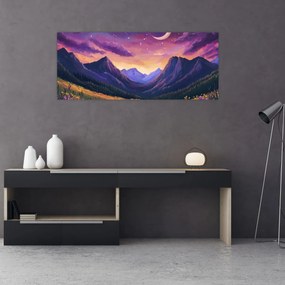Tablou - Peisaj violet (120x50 cm)