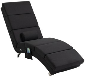 HOMCOM Fotoliu relaxant șezlong de relaxare ergonomic, cu masaj și încălzire, cu telecomandă 56 x 168 x 84 cm negru | Aosom Romania