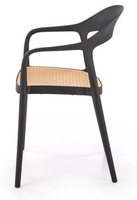 Scaun plastic K530 negru/natur