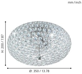 Plafonieră de cristal Eglo 95284 CLEMENTE 2xE27/60W/230V