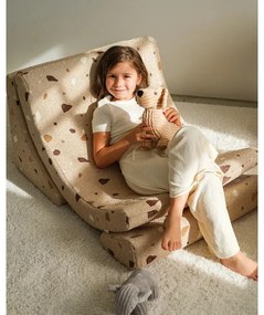 Fotoliu de copii maro deschis cu tapițerie din țesătură bouclé/cu tapițerie din chenille Terrazzo Moon – Wigiwama