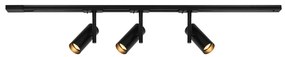 Set, Sina 1 metru Nordlux Link cu 3 Spoturi directionabil Jerome negru