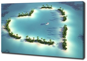Tablou canvas Inima insulă în formă