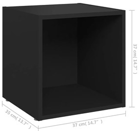 Comode TV, 2 buc., negru, 37x35x37 cm, PAL 2, Negru