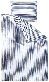 Lenjerie de pat din bumbac BLUE STRIPE alba Dimensiune lenjerie de pat: 80 x 80 cm | 140 x 200 cm