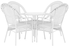 Set de grădină masa + 4 scaune Salonic alb