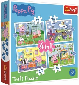 Trefl Puzzle Peppa Pig: Amintiri de vacanță, 4in1