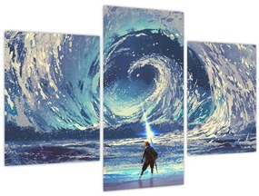 Tablou - Ilustrație a unui băiat cu o suliță (90x60 cm)