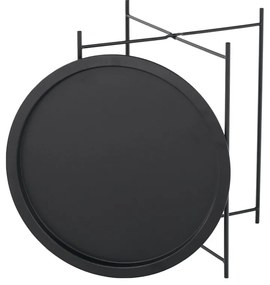 Măsuţă auxiliară cu tavă detaşabilă, negru, RENDER