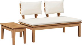 vidaXL Set de bancă și masă de grădină 2 pcs Crem și Marron