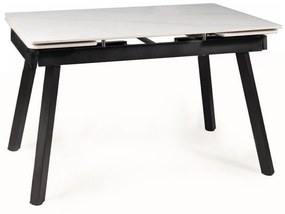 Masa extensibila John Ceramica marmura alba/negru mat - L120-180 cm