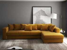 Colțar extensibil dumonde cu ladă de depozitare si sezut confortabil din spuma high-density, Gloria Ambience Mustar II 320x183 cm