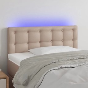 Tablie de pat cu LED, cappuccino, 90x5x78 88cm, piele ecologica 1, Cappuccino, 90 x 5 x 78 88 cm