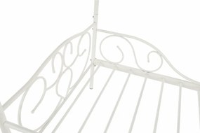 Pat metalic cu baldachin,  alb, 90x200, ADELISA