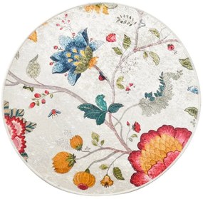 Covoraș de baie gri din catifea ø 100 cm Vintage Flower – Foutastic