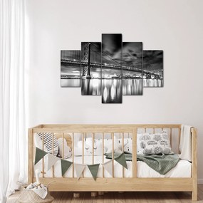 Tablou - Podul Benjamin Franklin, Philadelphia, alb-negru (150x105 cm)