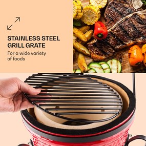 Kamado gratar ceramica Grill 11 "fumător BBQ rosu