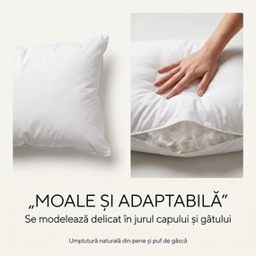 Perna antialergica CERVI-SAN Puf de gasca cu suport cervical, Alb