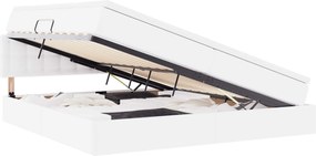 vidaXL Pat cu saltea și LED Gri deschis 200 x 200 cm Piele artificială