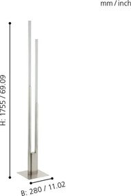 Eglo 55972 - Lampadar FRAIOLI-C LED RGBW dimabil LED/34W/230V crom mat + telecomandă