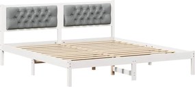 vidaXL Cadru de pat Gri deschis 160 x 200 cm Lemn de pin masiv