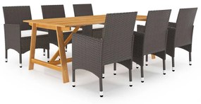 3068795 vidaXL Set mobilier de grădină, 7 piese, maro