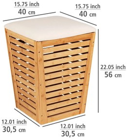 Coș de rufe din bambus 55 l - Wenko