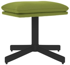 Scaun de relaxare cu taburet, verde deschis, catifea