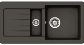Set chiuveta bucatarie Schock Typos D-150S si baterie bucatarie Schock Cosmo Cristalite Asphalt86 x 43,5 cm