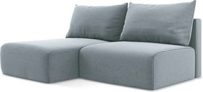 Colțar albastru extensibil/cu spațiu de depozitare cu tapițerie din catifea (cu colț pe partea stângă/cu șezlong) Kalena – Makamii