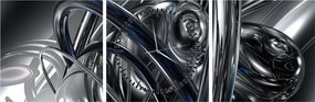 Tabloul cu abstracție gri cu albastru (cu ceas) (90x30 cm)