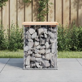 834326 vidaXL Bancă de grădină, design gabion, 33x31x42 cm, lemn masiv de pin