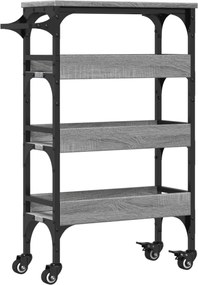 vidaXL Cărucior de bucătărie, gri sonoma, 53x20x76 cm, lemn prelucrat