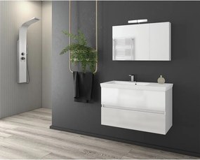 Dulap cu oglinda suspendat Drop Luxus/Status alb 2 usi 75 cm