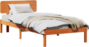 vidaXL Cadru de pat Maroniu cerat 100 x 200 cm Lemn de pin masiv