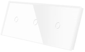 Panou Intrerupator Simplu + Simplu + Simplu cu Touch Din Sticla LUXION