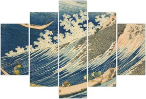 Tablou - Katsushika Hokusai, Fishing Boats at Choshi in Shimosa (Soshu Choshi) , reproducere (150x105 cm)