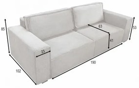 Canapea extensibilă RONDA, 3 locuri, cu spațiu de depozitare, bej