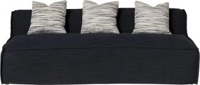 Canapea 3 locuri din stofă bleumarin, cu husă detașabilă și 3 perne decorative, 69 x 202,5 x 96 cm, „City”