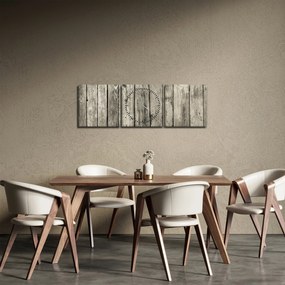Tablou - Lemn (cu ceas) (90x30 cm)