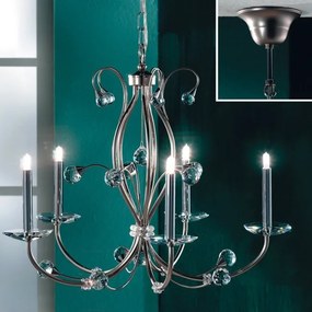 Candelabru elegant de lux cristal Swarovski Eremitage 5L satin chrome