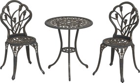 Outsunny Set de Gradina 3 Piese din Aluminiu cu 2 Scaune | Aosom Romania