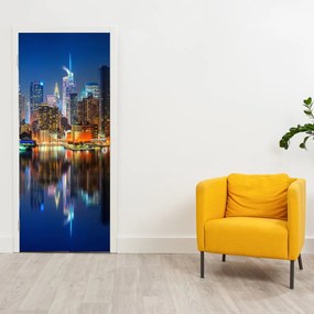Fototapet pentru ușă - Manhattan noapea (95x205cm)