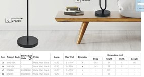 Lampa de masa minimalista design modern Telescope Black EU2791BK SRT
