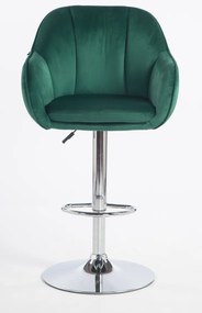 HR2055W Scaun Verde din Catifea cu Bază Cromata