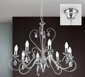 Candelabru 8 brate stil clasic cu cristale K9 Alessia crom
