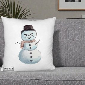 Perna Decorativa Om de Zapada Kawaii Haios, 40x40 cm, Alb Pufos, Husa Detasabila, Perna Inclusa, BEKZ®